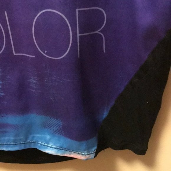 Express Women's Shirt Mesh Graphic Tee XS Purple - Picture 6 of 7